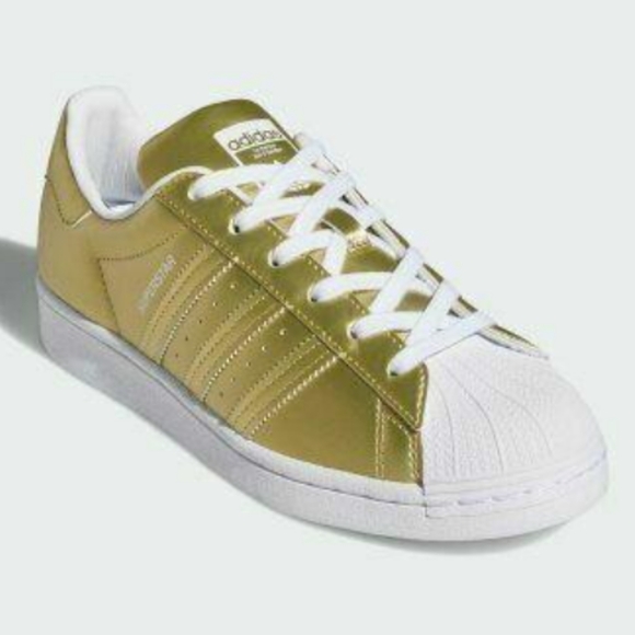 ADIDAS ORIGINALS SUPERSTARS GOLD METALLIC/WHITE W10 - Picture 4 of 9